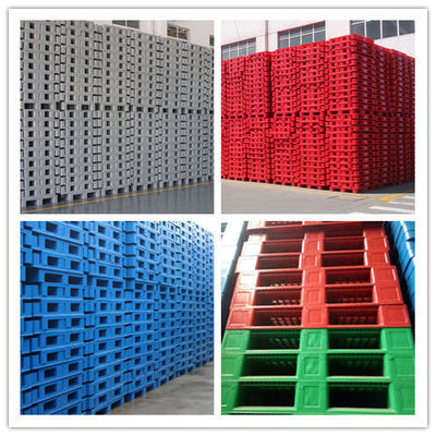 Blue Color Three Runners Plastic Pallet with Antislip Rubber Inserted Made by HUADING