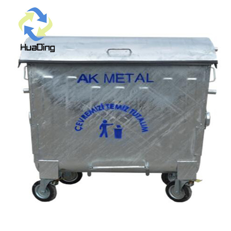 Custom Labeling Options HUADING Outdoor Steel Garbage Bin for Easy Waste Disposal