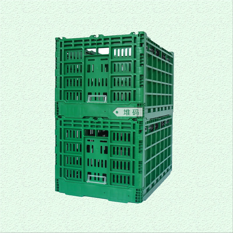 Green or Customized Collapsible Plastic Mesh Box for Vegetable and Fruit Distribution